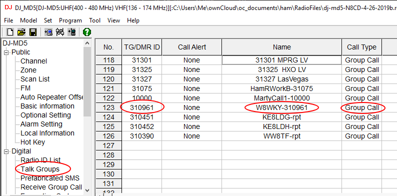 color codes in dmr programming