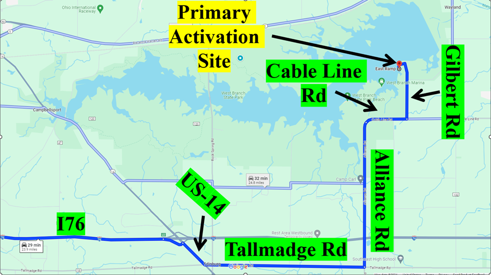 Directions from I76 to the East Boat Launch